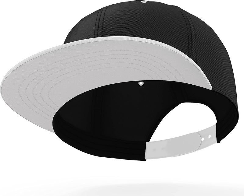 Daxton Store Classic Blank Snapback Flat Bill Visor Hat Cap One Size Adjustable Back - Image 2